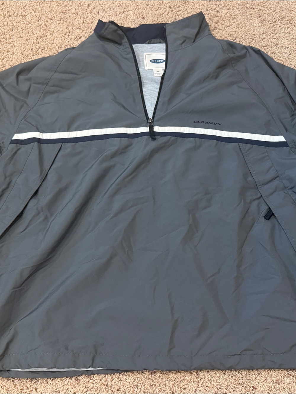 Vintage 90’s Old Navy Men's Gray Quarter-Zip Windbreaker Jacket